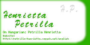 henrietta petrilla business card